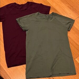 lululemon athletica Women's Tops in Olive Green and Burgundy